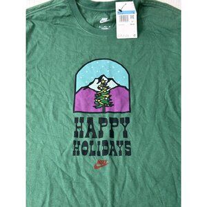 Nike Mens Nike Happy Holidays T Shirt Mens Medium Christmas Tree Swoosh Logo New